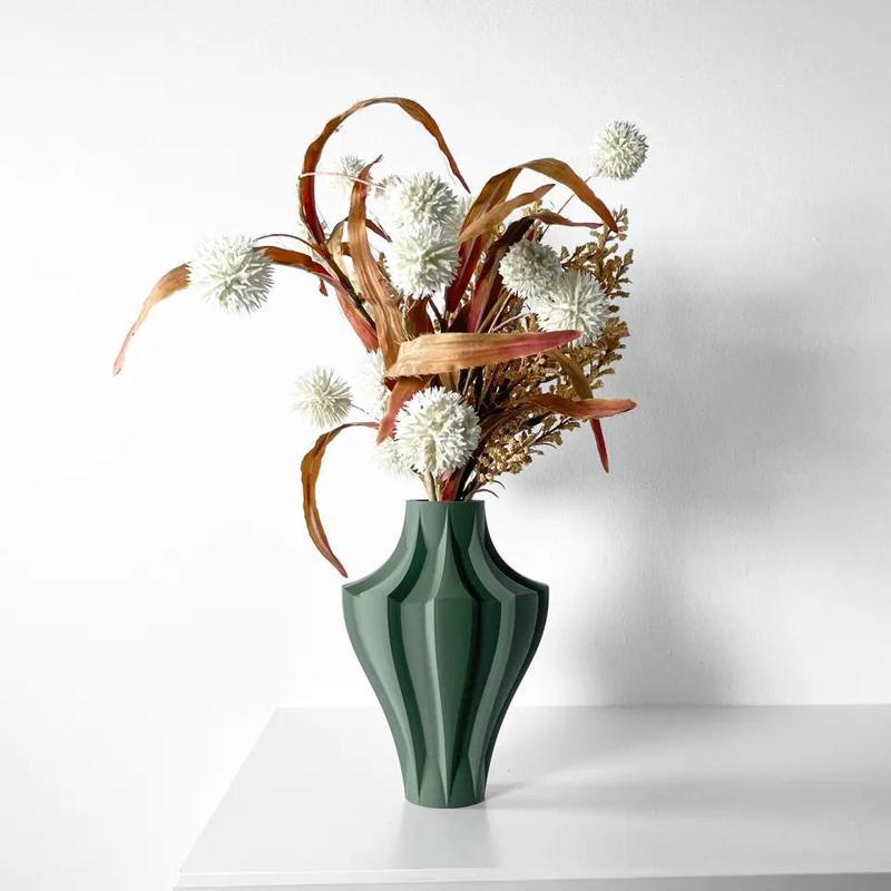 The Novak Vase, Modern and Unique Home Decor for Dried and Preserved Flower Arrangement  | STL File   