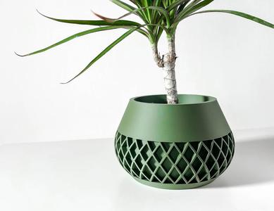 The Elson Planter Pot with Drainage: Tray & Stand Included | Modern and Unique Home Decor for Plants and Succulents | STL File   