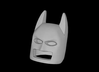 Lego Compatible (10113.dat) Minifigure - Headdress - Batman with Angular Ears   