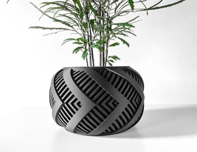 The Alko Planter Pot with Drainage Tray & Stand: Modern and Unique Home Decor for Plants and Succulents  | STL File   