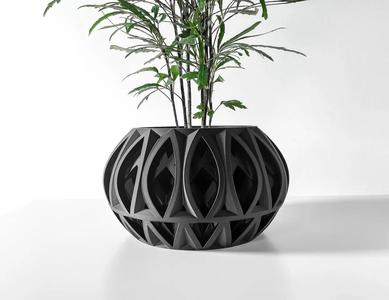 The Ando Planter Pot with Drainage Tray & Stand: Modern and Unique Home Decor for Plants and Succulents  | STL File   