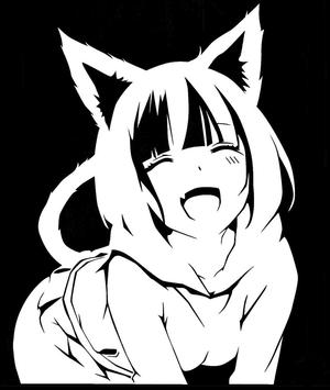 2D Cat Girl stencil