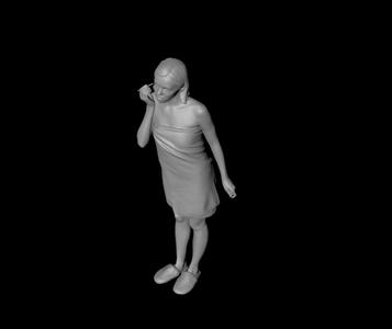 1/64 3D digital model of a girl putting on makeup after bathing