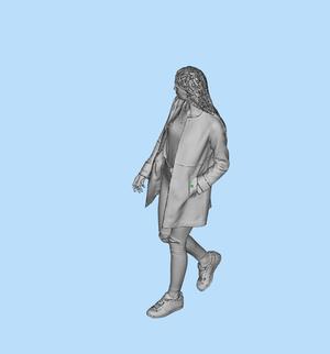 Girl walking, look aside