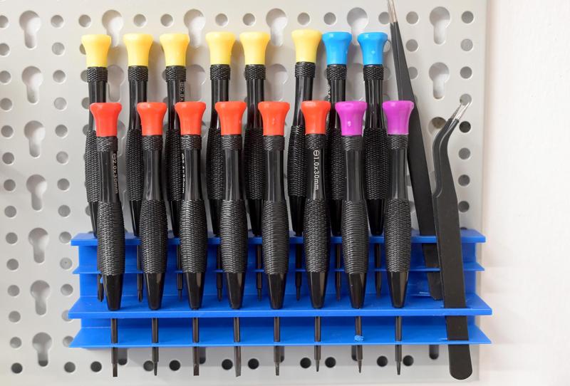 Mini-Screwdriver holder for Küpper pegboard / Mini-Schraubendreher-Halter für Küpper-Lochwand