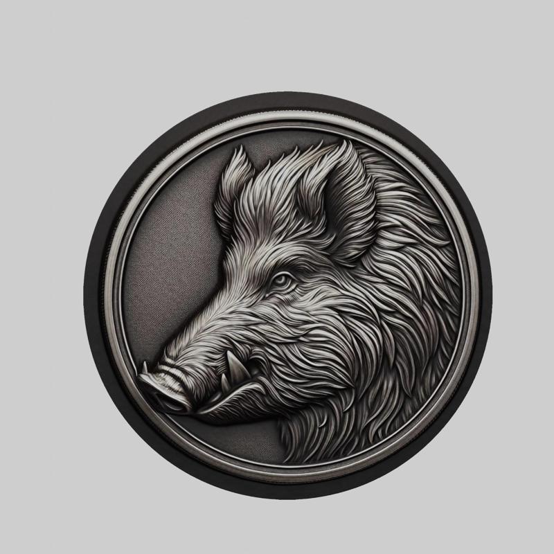 Wild boar Animal Head Wild boar Animal Medallion for CNC Router Laser & 3D Printer