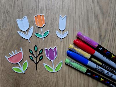 Cute Flower Pack 4 DIY Coloring NO AMS Fun Craft