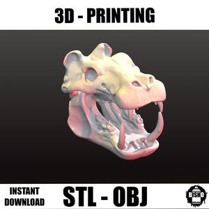 Hippopotamus skull digital file for 3D printing , miniature, STL and OBJ