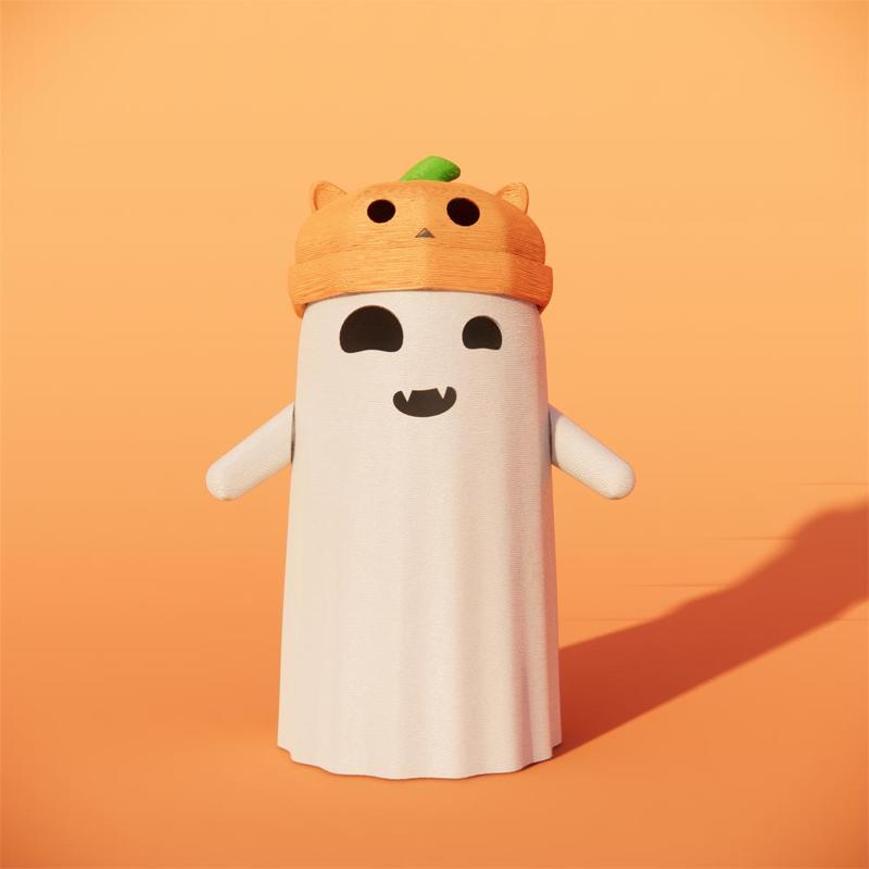 LITTLE GHOST PUMPKIN HEAD-MOVABLE ART TOYS