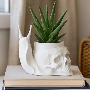 Snail Skull Plant Pot with Drainag