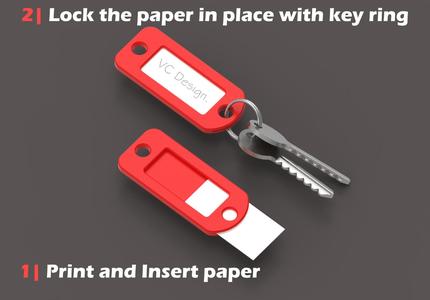 Key Tag Paper Name Key Ring Keychain - V2