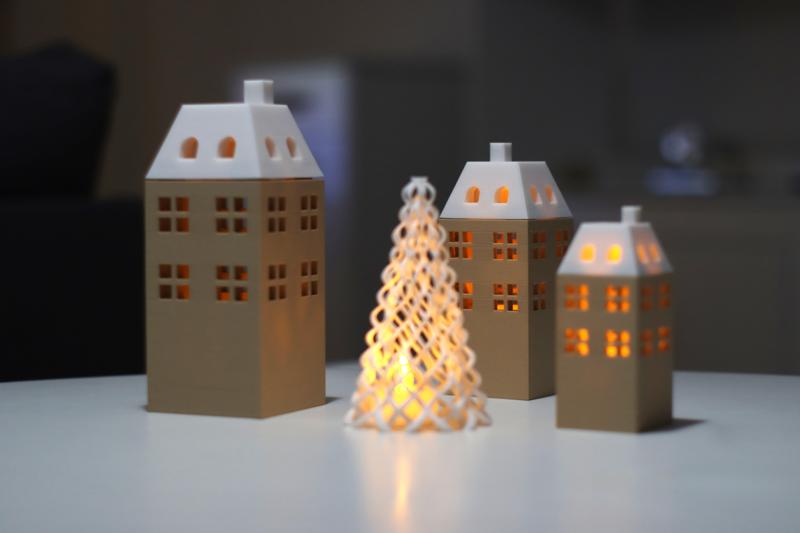 Minimalistic candlelight Christmas Village