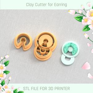 Geometric Earring with Precious Stones E POLYMER CLAY CUTTER