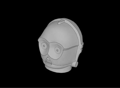 Lego Compatible (30480.dat) Minifig Head Protocol Droid   