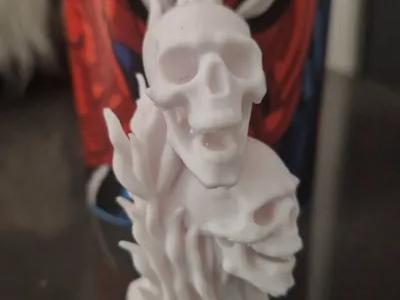 double skull with fire
