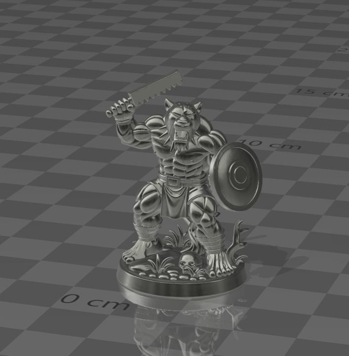 🐆 Jaguar Warrior - Wargame style figure for painting miniatures - Scale 32 mm - Jaguar Warrior wargame miniature for painting & display