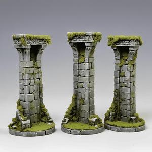 Ancient Mossy Ruins Columns – 3D Printable Terrain for Tabletop Games