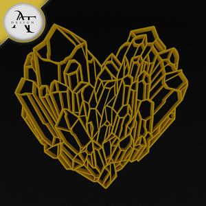  Crystal Heart - Geometric - 2D Wall Art Decor