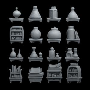 Fantasy Potion Bits & Accessories Kit – 3D Printable Miniature Set