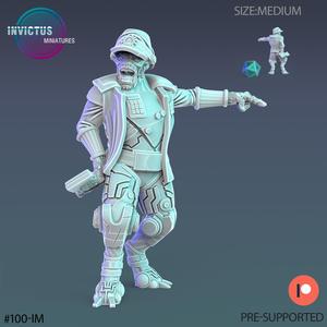 Alien Worker Comander ‧ Sci-Fi Miniature ‧ Wargame Miniatures ‧ Tabletop 3D Model ‧ RPG Miniature ‧ Cyberpunk Construct ‧ Steampunk War Machine ‧ STL FILE