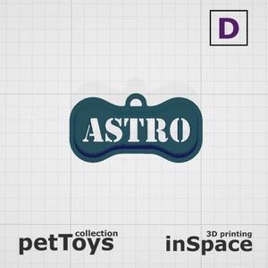Pet - Dog - Tag - Astro - Bone - Customized -