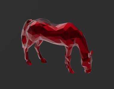 Grazing Horse - Low Poly - Excellent Design - Decor