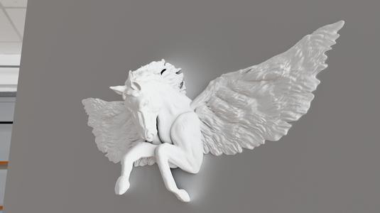 Pegasus horse with wings wall art decor STL