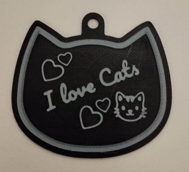 Schlüsselanhänger Keychain I Love Cats