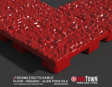 3D Modular Dungeon Tile: Floor - Organic - Alien Pods 4.4 (ROUGH/DEEP) - DnD Town Minis (www.dnd.town)