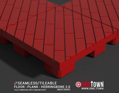 3D Modular Dungeon Tile: Floor - Plank - Herringbone 2.0 (NEAT/DEEP) - DnD Town Minis (www.dnd.town)