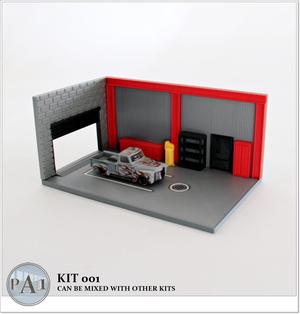 Mini garage diorama for 1/64 scale diecasts - Model 001