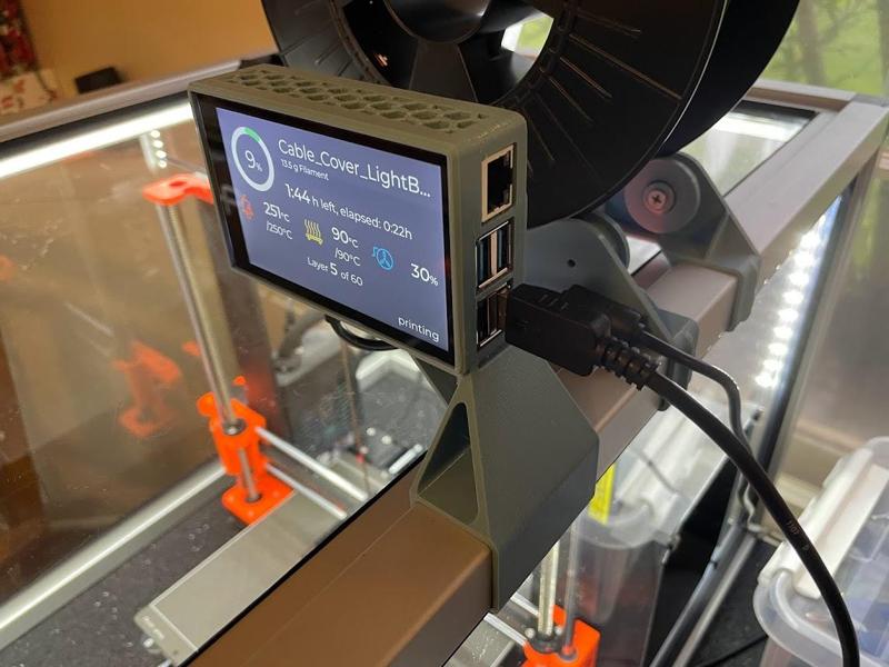Pi4/Hyperpixel4 Mount for Hall Precision Single Cell Enclosure