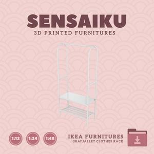 Miniature Replica GRAFJALLET Clothes Rack with Shoe Storage for Miniature Dollhouse - IKEA (1:12,24,48) - 3D Print Instant Download