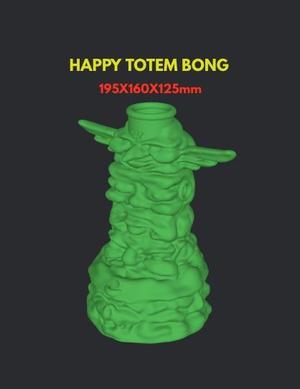 BONG HAPPY TOTEM 195X160X125 MM PRINT-IN-PLACE EASY PRINT GRINDERKING.