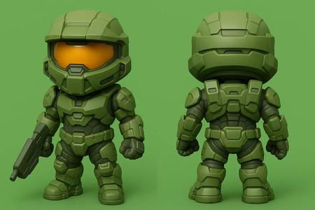 Chibi Master Chief from game Halo