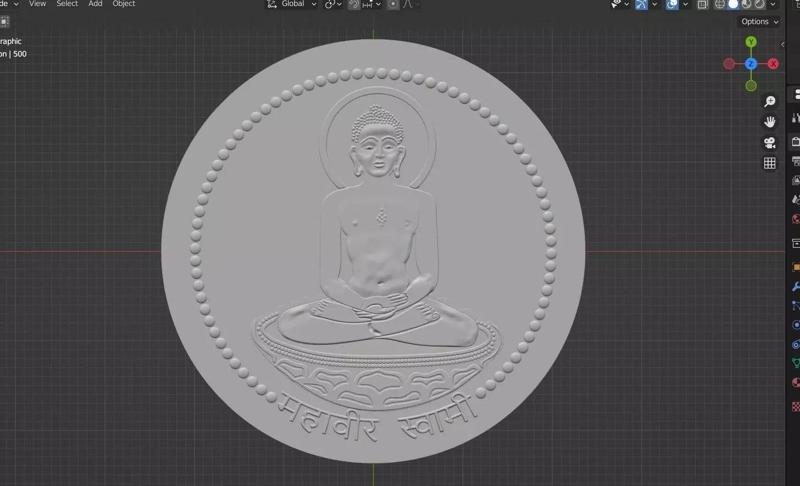 Mahaveer Ji Coin Bas Relief