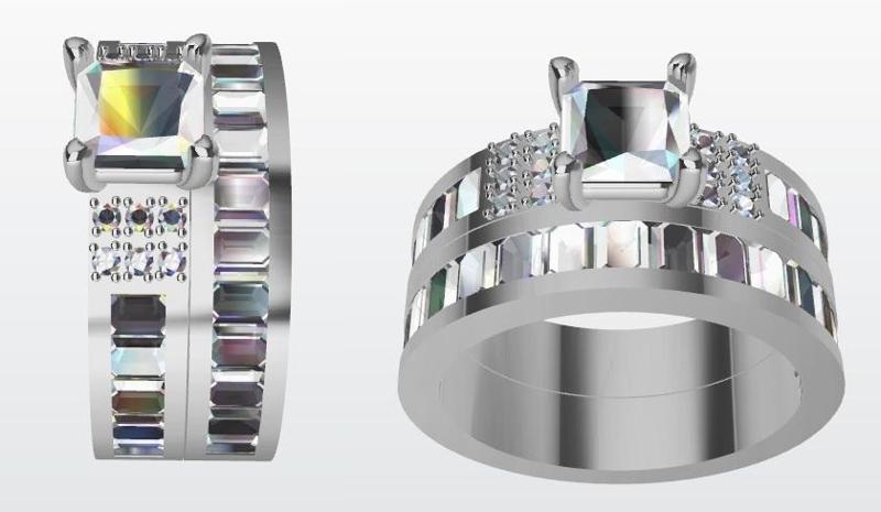 Set of carton stone ring