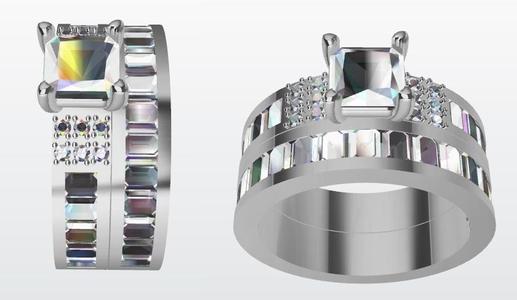 Set of carton stone ring