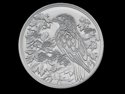 Eagle Relief 3D Model  Nature-Inspired Round Medallion
