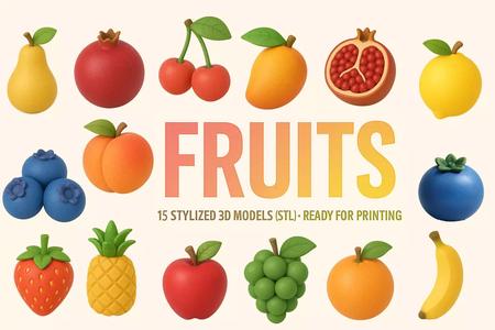 FRUIT FRIENDS PACK SET OF 15 PRINTABLE MODELS