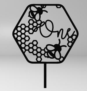 Bee and Honeycomb Cake Topper – 3D Printable Nature Theme