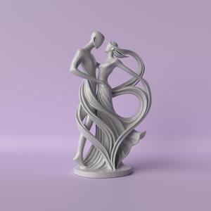Abstract Lovers – Embrace of Two Souls