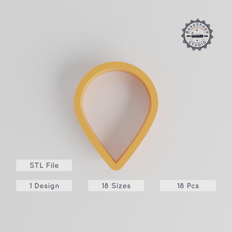 Map Marker Cutter Set, 18-Piece Map Pin & Geo Pointer Shapes, Perfect for Cookies, Fondant, Clay, 0.75"-5.00", Site Locator Design Collection