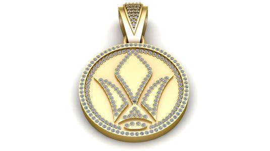 CROWN STYLE COIN PENDANT 3D PRINTABLE MODEL