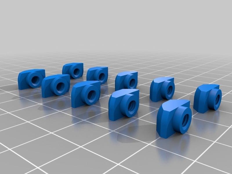 Drop-in M4 and M5 T-slot Nuts for 80/20 Aluminum Extrusion