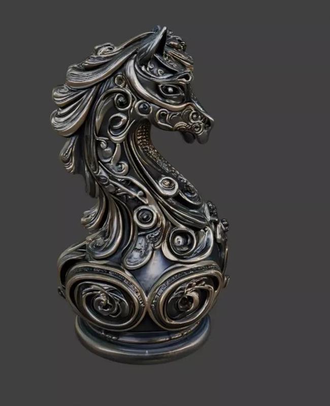 Ornate Knight Chess Piece
