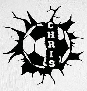 SOCCER BALL CHRIS WALL ART 2D WALL DECORATION