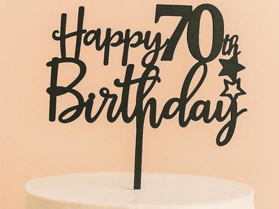Happy 70th Birthday Cake Topper