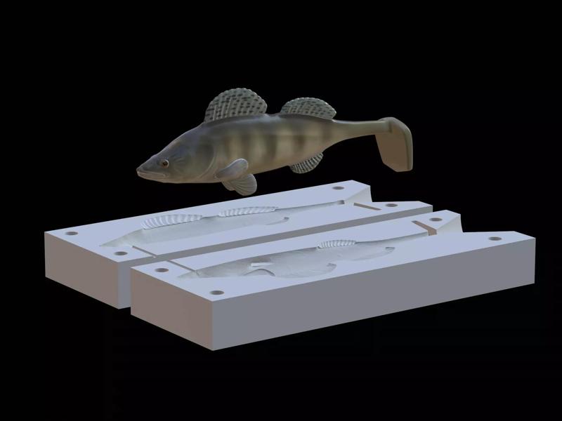 Am bait zander pikeperch 13cm hoof form for predator fishing