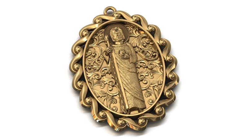 St. Jude Pendant – High Detail 3D Print Model (STL/3DM)